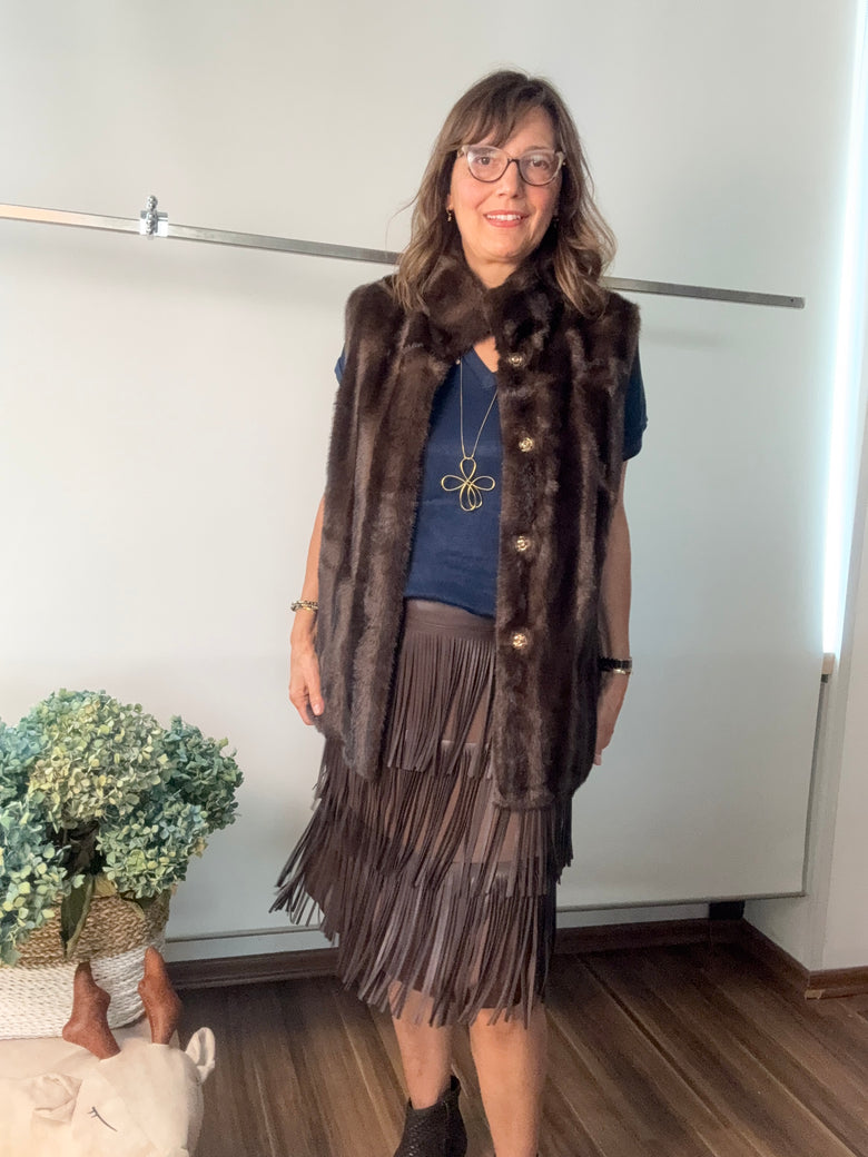 Gilet lineare in ecopelliccia