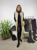 Gilet lungo con tasche in pelliccia