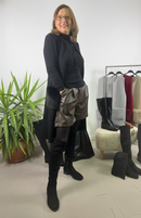 Gilet lungo con tasche in pelliccia