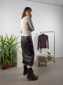 Gonna longuette in ecopelle a matita