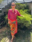 Gonna pareo midi fantasia tigre con fiocco regolabile