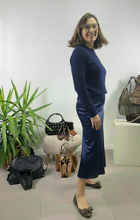 Gonnellone in raso con taglio a sbieco