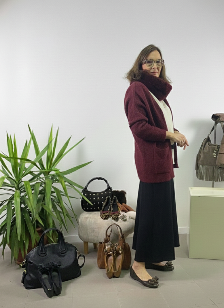 Gonnellone in raso con taglio a sbieco