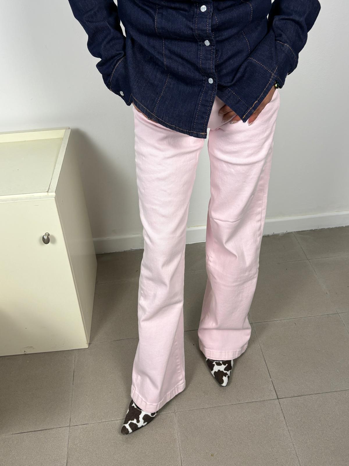 Candy pink straight-leg jeans
