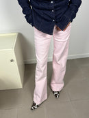 Candy pink straight-leg jeans