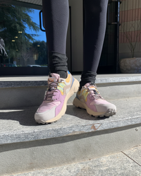 Kamsa multicolor fabric and real suede trail sneakers