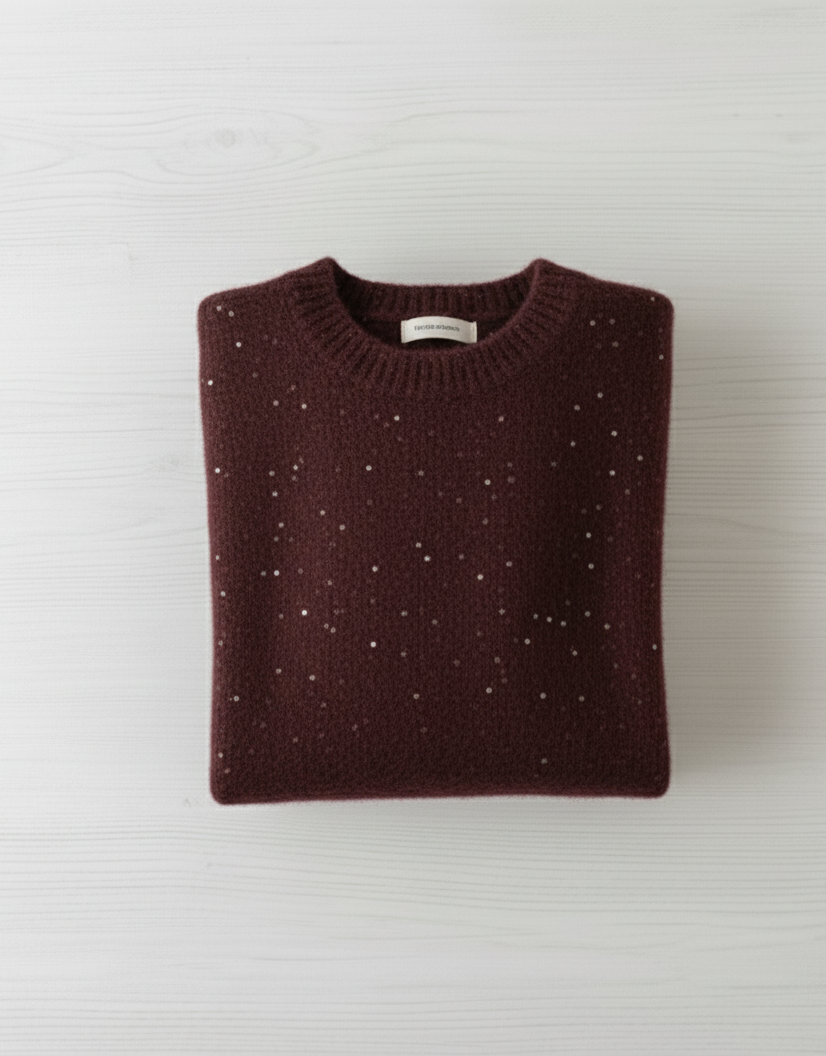 Maglia in micropaillettes con filato misto alpaca