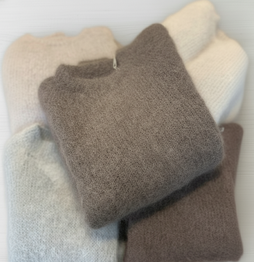 Maglia mohair leggera e morbida