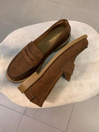 Cocoa suede Gioia loafers