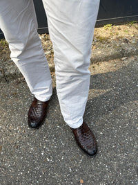 Men's Exton braided brown leather loafers
