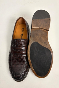 Men's Exton braided brown leather loafers
