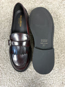 Mocassino bordeaux con frange e fibbia