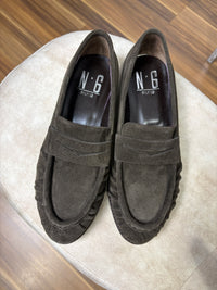 Mocassino Renata in pelle nera o camoscio marrone