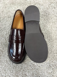 Mocassino barefoot mogano effetto vernice