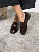 Mocassino barefoot mogano effetto vernice