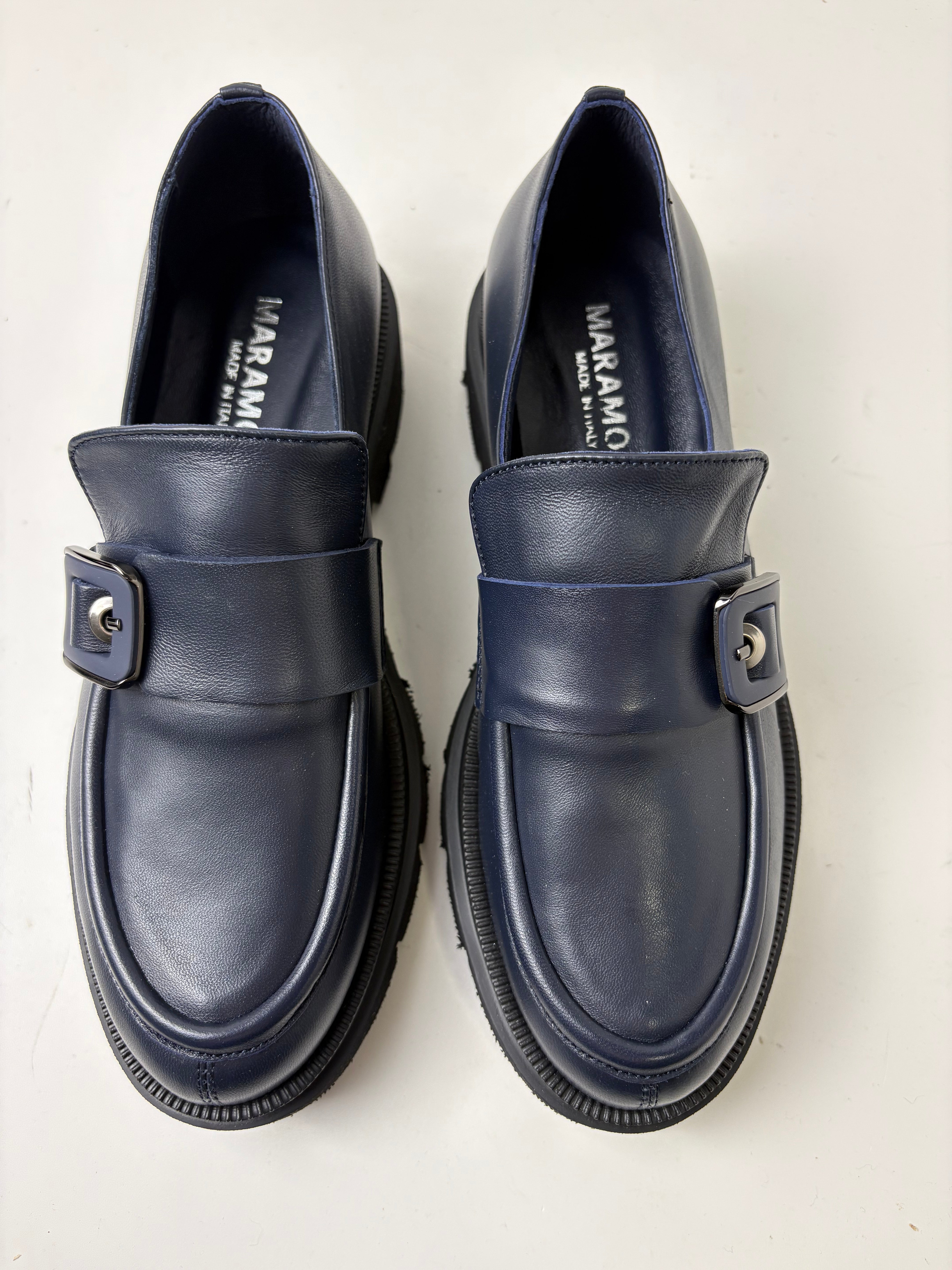 Mocassino Luna in pelle blu