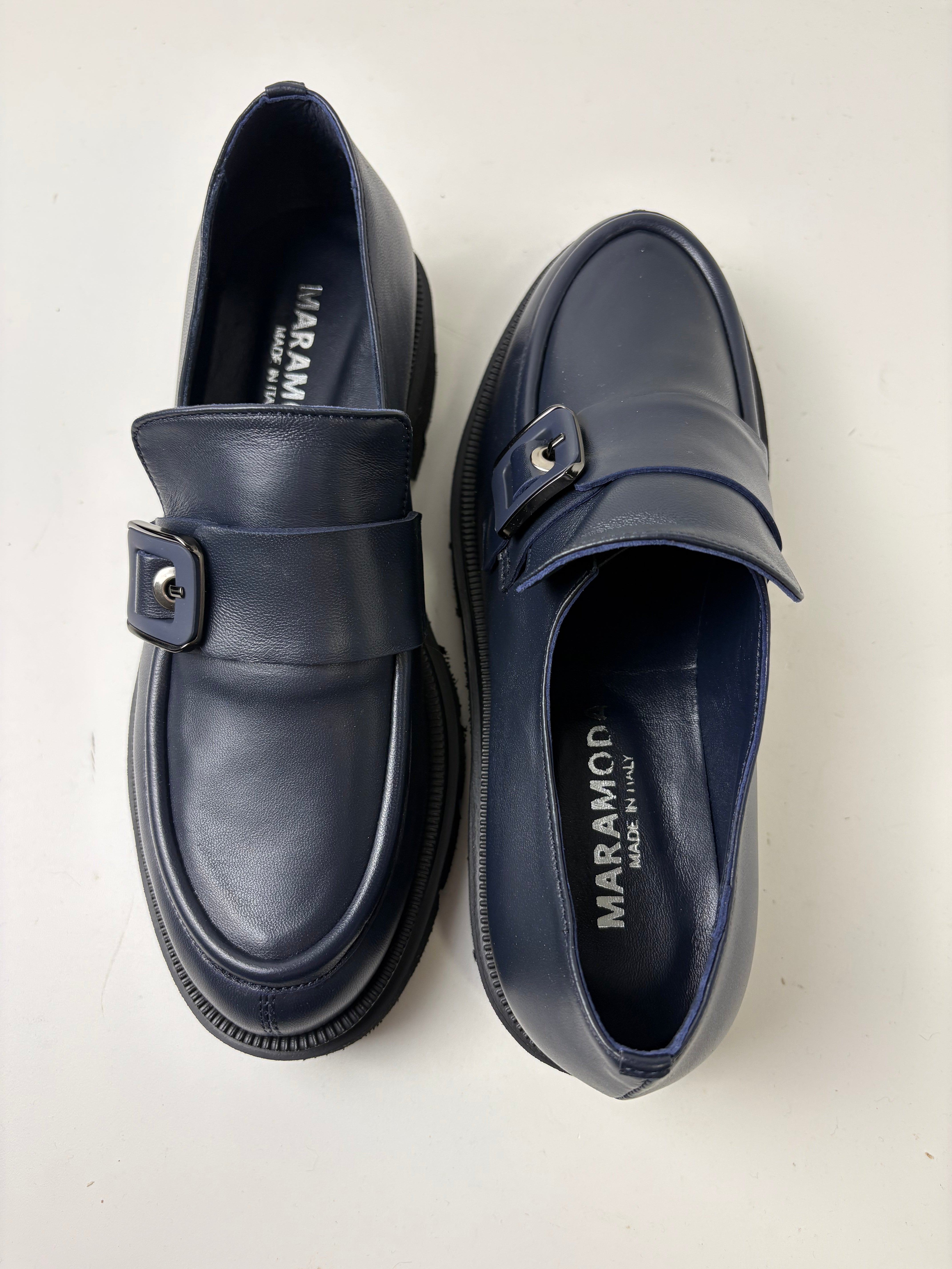 Mocassino Luna in pelle blu