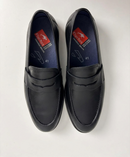 Men's black leather loafers