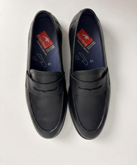Men's black leather loafers