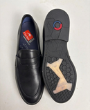 Men's black leather loafers