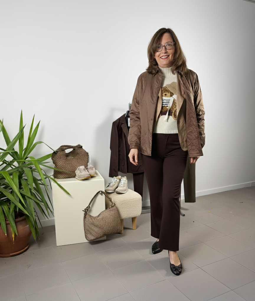 Pantalone in ecodainetto taglio jeans