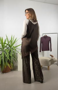 Pantalone con paillettes