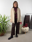 Pantalone a quadri a taglio lineare