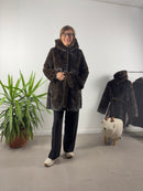 Pelliccia 3/4 con cappuccio