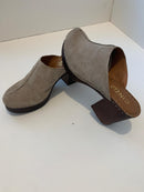 Cinzia Soft dove-grey suede heeled clogs