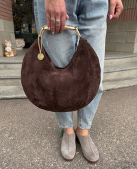 Cinzia Soft dove-grey suede heeled clogs
