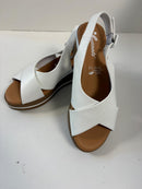 Sandalo in nappa bianca con fasce incrociate