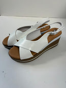 Sandalo in nappa bianca con fasce incrociate