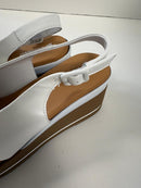 Sandalo in nappa bianca con fasce incrociate