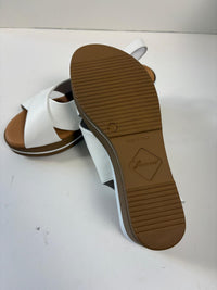 Sandalo in nappa bianca con fasce incrociate