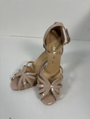 Sandalo nude in vernice con tallone chiuso