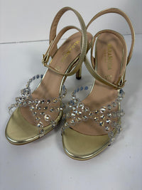 Sandalo platino con strass effetto nudo