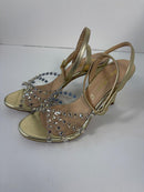 Sandalo platino con strass effetto nudo