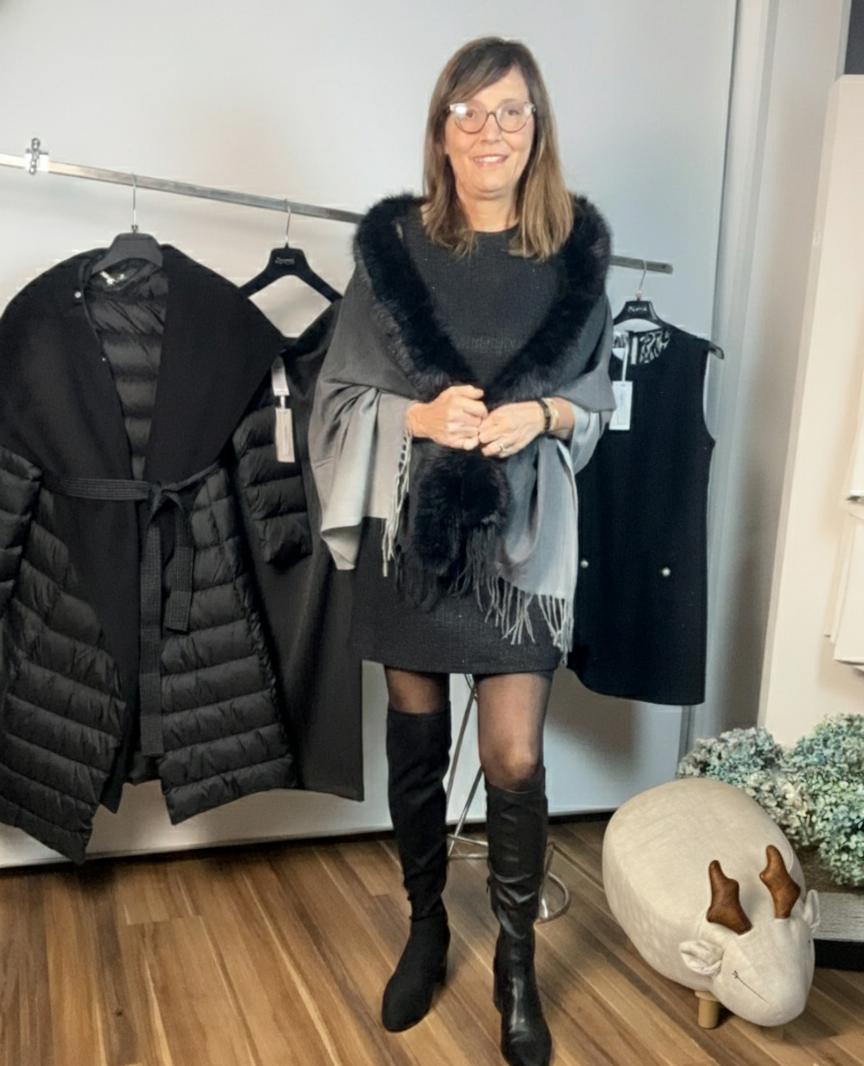 Sciarpa Gian Marco Venturi con dettaglio in pelliccia