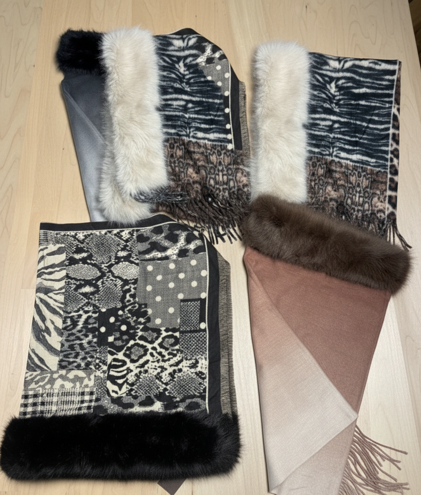 Sciarpa Gian Marco Venturi con dettaglio in pelliccia