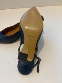 Slingback in nappa con tacco 7 cm