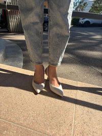 Slingback in nappa con tacco 7 cm