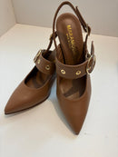 Slingback in pelle cuba noce con fibbia
