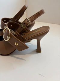 Slingback in pelle cuba noce con fibbia