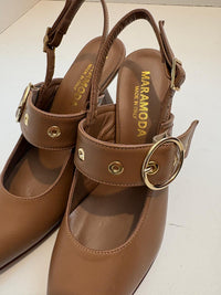 Slingback in pelle cuba noce con fibbia