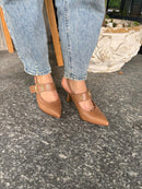 Slingback in pelle cuba noce con fibbia