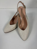 Slingback in tessuto con tacco largo