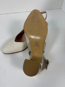 Slingback in tessuto con tacco largo