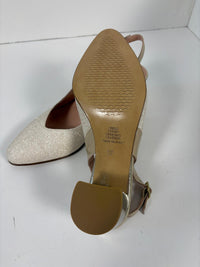 Slingback in tessuto con tacco largo