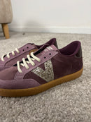 Sneaker Victoria Berlin Ciclista in velluto e camoscio con glitter
