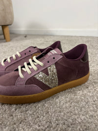 Sneaker Victoria Berlin Ciclista in velluto e camoscio con glitter